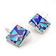 Mosaic EARRINGS made of natural stones. Large square earrings. Earrings. ARIEL - MOSAIC. My Livemaster. Фото №5