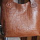 Кожаная сумка Рыже-коричневый крокодил, Классическая сумка, Белгород,  Фото №1