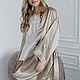 Robe made of natural silk in the color of coffee with milk. Robes. Delicate Clothing Store (Daria). My Livemaster. Фото №4