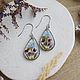 Earrings with forget-me-nots. Resin drop earrings with real flowers. Earrings. OrlovaResinJewelry. My Livemaster. Фото №5