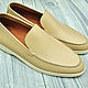 Men's loafers made of genuine calfskin, in beige color!. Loafers. SHOES&BAGS. My Livemaster. Фото №6