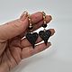 Серьги «Black lily». Серьги классические. Olga Kokina_jewelry. Интернет-магазин Ярмарка Мастеров.  Фото №2