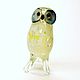 Decorative figurine made of colored glass may snowy Owl, Figurines, Moscow,  Фото №1