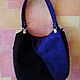 Women's leather bag with suede with painted Blue Flower good Luck and Happiness. Classic Bag. Innela- авторские кожаные сумки на заказ.. My Livemaster. Фото №4