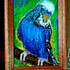 Картина маслом,картон,попугай, яркая миниатюра. Картины. АRTNatalie. Интернет-магазин Ярмарка Мастеров.  Фото №2