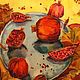 Картина батик "Гранаты. Осень. Мгновение", Картины, Новороссийск,  Фото №1