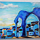 Order Evening in Morocco oil painting blue city of Chefchaouen. Viktorianka. Livemaster. . Pictures Фото №3
