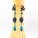 Classic long earrings ' Turquoise summer'. Earrings. Jewelry just for You (G-Korchagina). My Livemaster. Фото №5