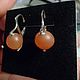 Earrings made of 925 silver and carnelian (ball with a pattern). Earrings. marusjy. My Livemaster. Фото №5