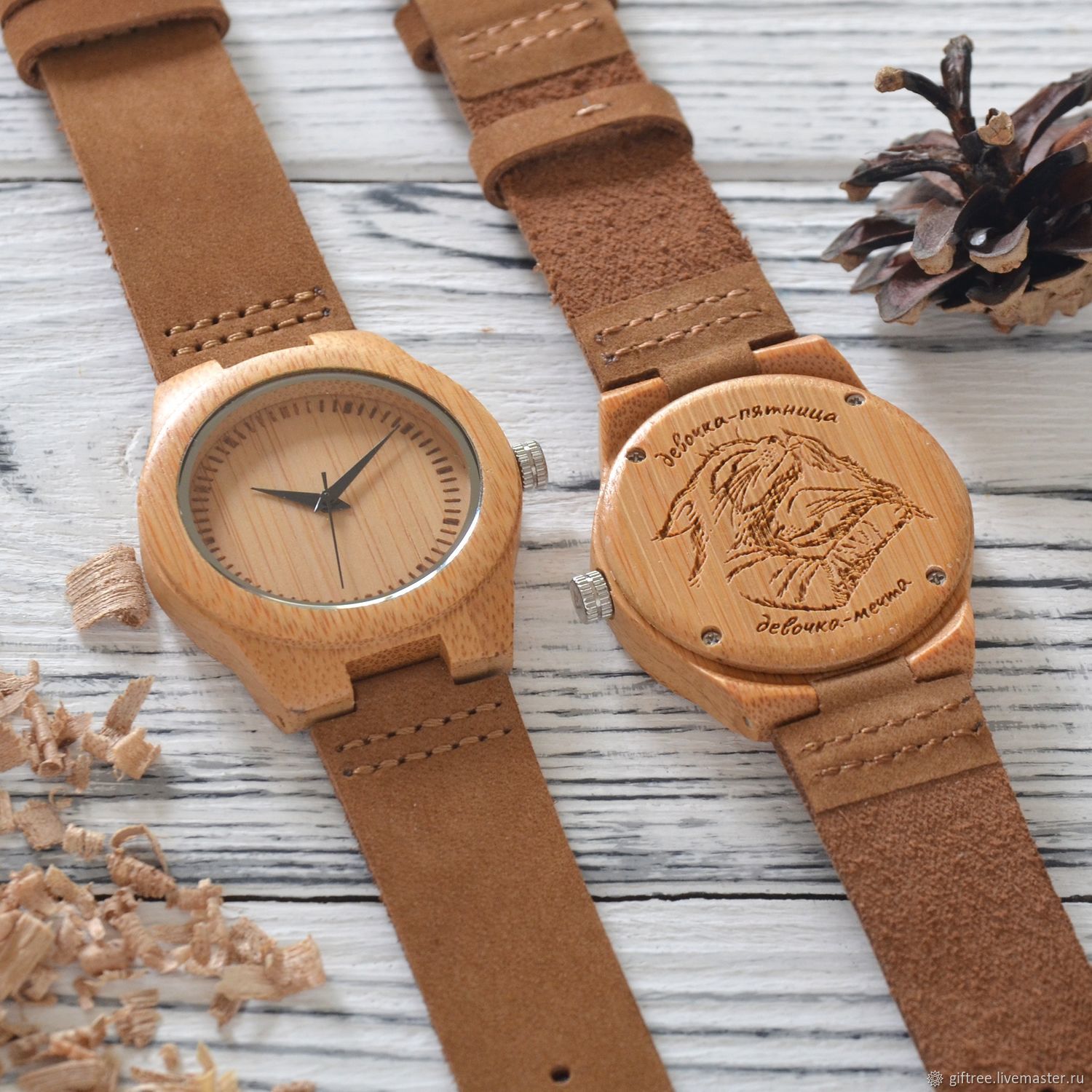 Деревянные наручные часы "Wooden 39 мм" с гравировкой в интернет-магазине Ярмарка Мастеров по цене 3890 ₽ – M9AI0RU
