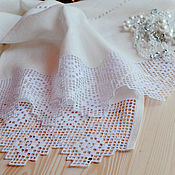 Свадебный салон handmade. Livemaster - original item White linen towel. Track on the table. Strojeva embroidery. Handmade.