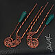 Order Hairpins with agate copper 'Dreamwood' (pair). Del-moro. Livemaster. . Hairpin Фото №3