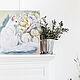Painting with peonies and a white cat 'Tender moments of the morning'. Pictures. Annet Loginova. My Livemaster. Фото №4