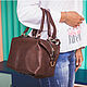 Кожаная сумка трансформер - 3 сложения "Глория" (коричневый), Сумка-шоппер, Санкт-Петербург,  Фото №1