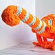 Вязаная игрушка Хамелеон, светящийся в темноте (оранжевый). Мягкие игрушки. Изумрудный зверь. Ярмарка Мастеров.  Фото №5