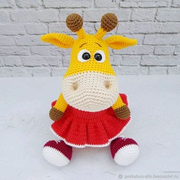 Куклы и игрушки ручной работы. Ярмарка Мастеров - ручная работа Вязаная игрушка Жирафка Жизель. Handmade.