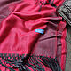 Винтаж: Шарф палантин Бордовый с черным. Платки винтажные. Irina-ekw. Ярмарка Мастеров.  Фото №5
