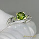 Ring 'Chrysolite - Beauty' 925 silver, chrysolites. VIDEO, Rings, St. Petersburg,  Фото №1