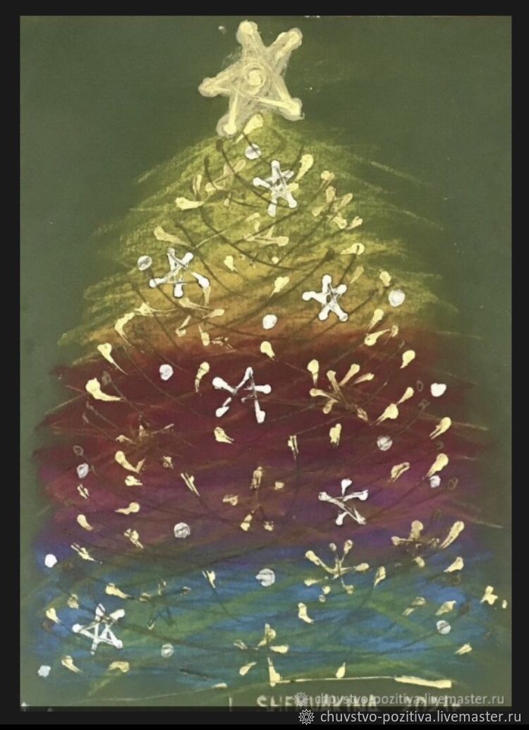 Painting Christmas tree 'Elegant' 297h420 mm, Pictures, Volgograd,  Фото №1