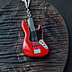  Кулон в виде гитары Fender Jazz Bass red, Кулон, Москва,  Фото №1