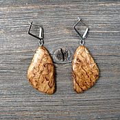 Украшения handmade. Livemaster - original item Wooden earrings made of Karelian birch. Handmade.