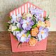 Composition of soap flowers in an envelope: orchids and roses, Berets, Rossosh,  Фото №1