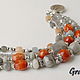 Bracelet with labradorite and coral, Bead bracelet, Moscow,  Фото №1