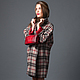 Coat oversized `RED` in the cell from AMODAY wool coat cocoon 44-48 coat jacket
