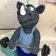 Order felt toy: Rhino weightlifter. colorlight (colorlight). Livemaster. . Felted Toy Фото №3