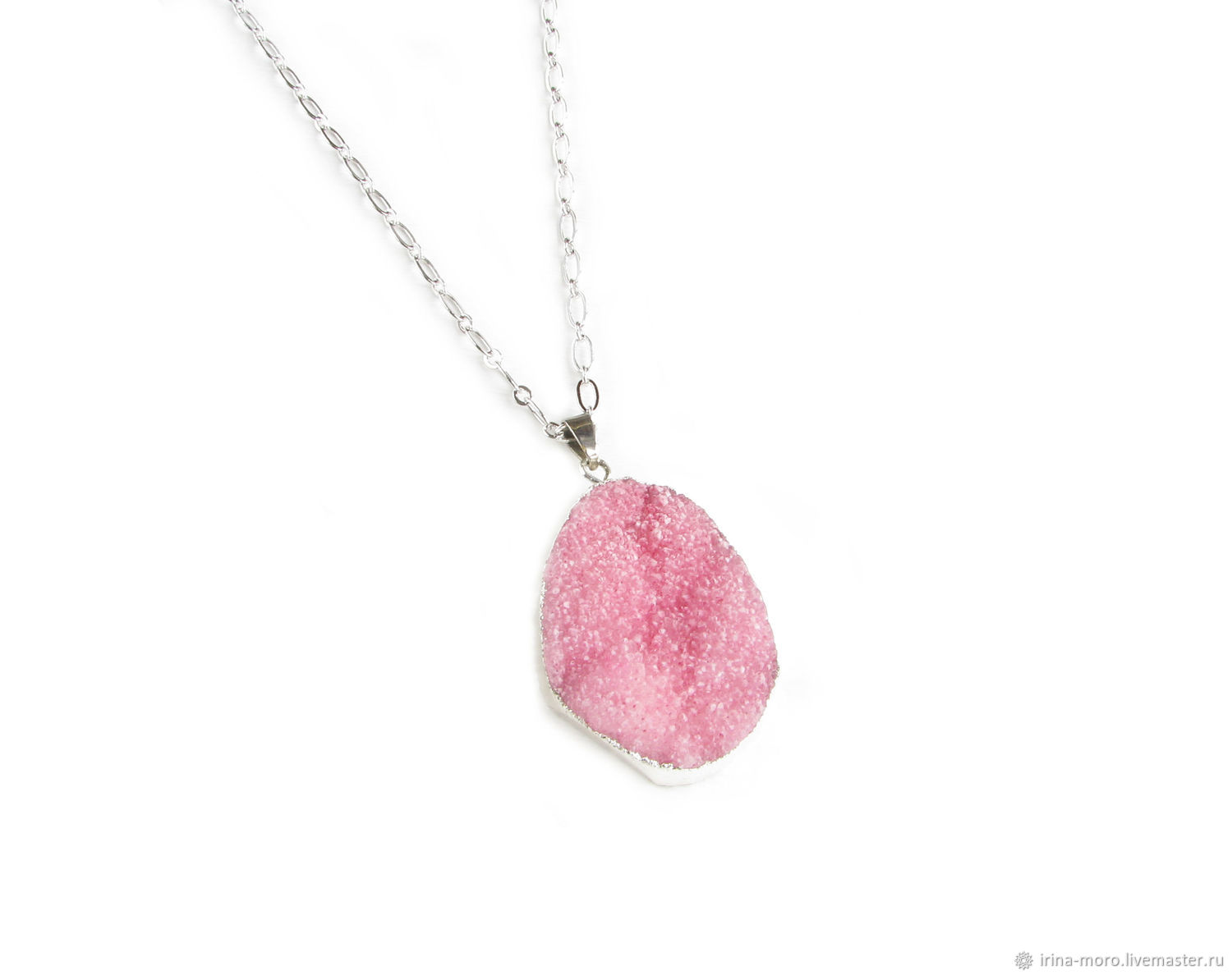 Pendant with agate 'Magic' druze agate, pink pendant, Pendants, Moscow,  Фото №1
