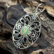 Украшения handmade. Livemaster - original item Silver pendant with fire opal 