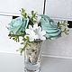 Mint Rose and Stephanotis boutonniere. Miniature of flowers. Composition. Olga-art-flower. Online shopping on My Livemaster.  Фото №2