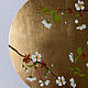Круглая картина с золотом: "Цветущая вишня". Картины. Circle. Круглые картины.. Интернет-магазин Ярмарка Мастеров.  Фото №2