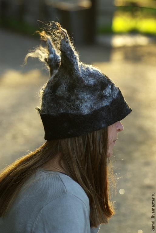 Felted hat with ears – купить на 