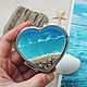Pocket mirror 'Ocean' heart. Pocket mirrors. Katy_Barysheva. My Livemaster. Фото №4