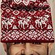 Winter men's Burgundy hat with elk 194, Caps, Petrozavodsk,  Фото №1
