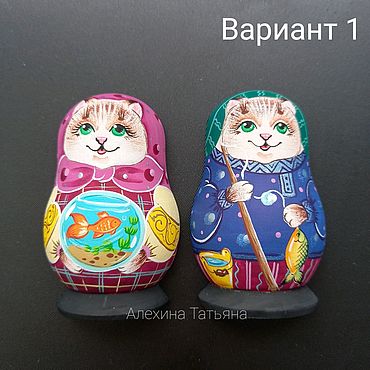Сувениры и подарки ручной работы. Ярмарка Мастеров - ручная работа Магниты-матрёшки "Котики". Handmade.