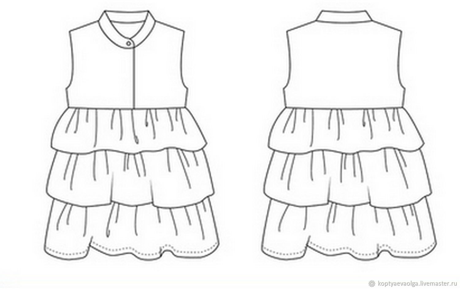Выкройка платья для девочки WD160615