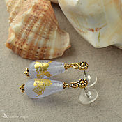 Украшения handmade. Livemaster - original item Stud Earrings Drops Sea Glass Lavender Murano Lampwork. Handmade.