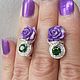 Lovely roses. Серьги с хромдиопсидом, серебро 925 пробы, Комплекты украшений, Москва,  Фото №1