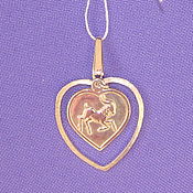 Винтаж handmade. Livemaster - original item Pendant Heart Zodiac Sign Capricorn Silver 925 weight 2,7 g. Handmade.