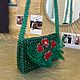 Handbag made of beads. Emerald evening bag with feathers. Classic Bag. Only_you_byElena. My Livemaster. Фото №6