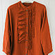 Terracotta boho blouse with ruffles, Blouses, Tomsk,  Фото №1