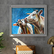 Картины и панно handmade. Livemaster - original item Cows, painting with cows, painting in the living room. Handmade.
