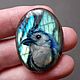 Labrador with the image of a blue bird. jewelry insert. Pendants. greka. Online shopping on My Livemaster.  Фото №2