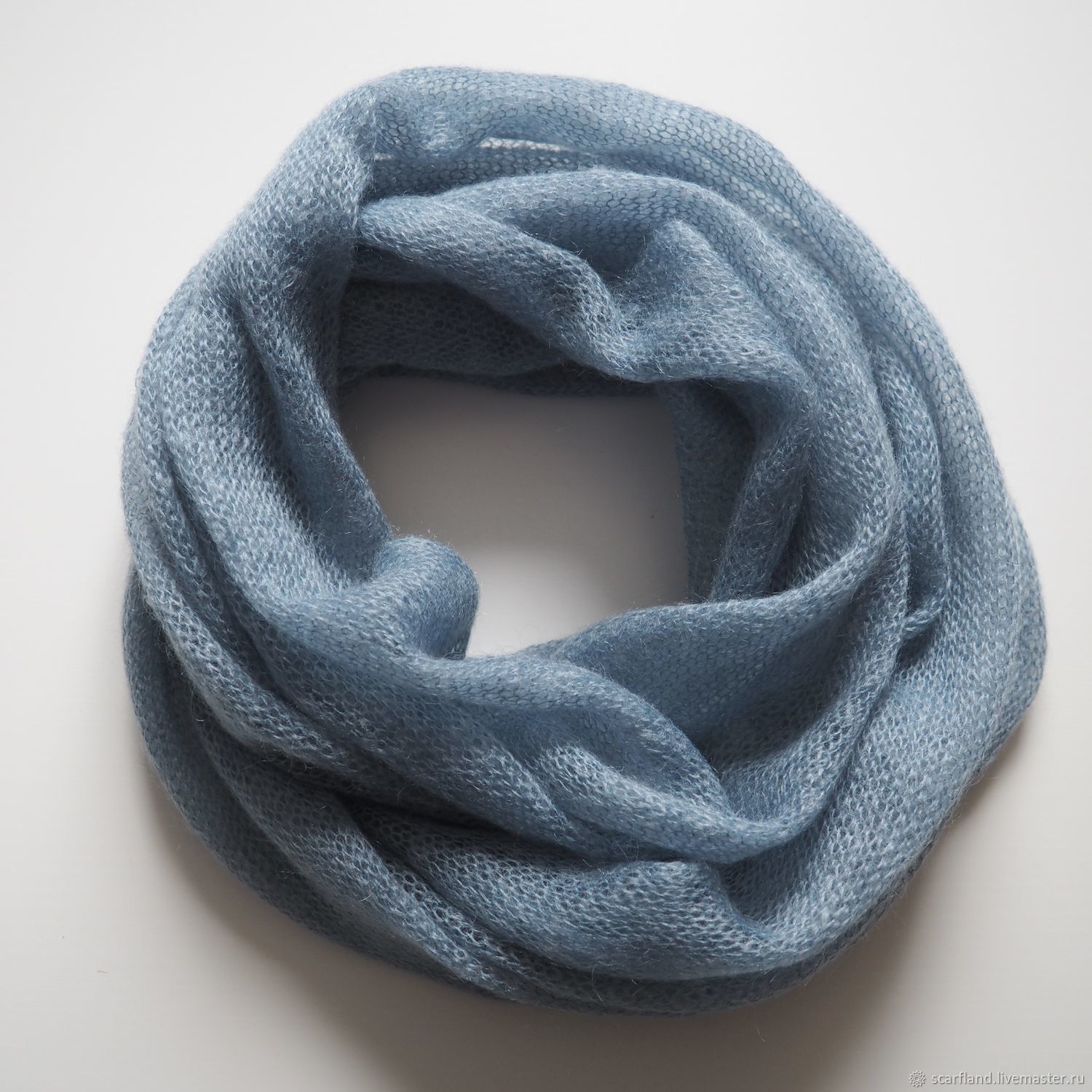 Snudy: Snood knitted 2 turns of kid mohair in blue, Snudy1, Cheboksary,  Фото №1