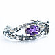 Twin silver ring with  amethyst, Rings, Moscow,  Фото №1