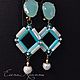 Order Light Blue Summer Pearl and Pearl Earrings. Elena Crappie - Bags and jewelry. Livemaster. . Earrings Фото №3
