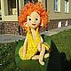 Knitted girl elf Elya-knitted doll, toy doll, doll, Stuffed Toys, Teykovo,  Фото №1