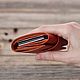 Orange leather wallet in three additions for bills and cards. Wallets. KodamaLife. My Livemaster. Фото №4